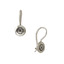 Серебряные серьги в форме круга с черневым цветочным рисунком 10030832А05